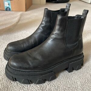 Black platform boots
